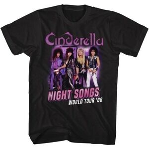 Cinderella Night Songs Tour T-Shirt Vintage Rock Band Fan Tee